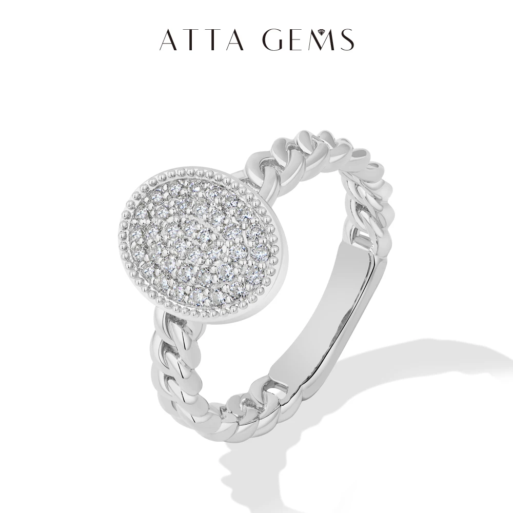 Personalized Moissanite Cuban Link Ring for Couples