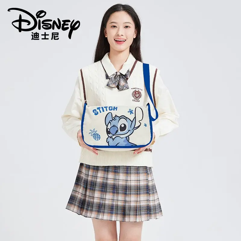 Disney stitch dos desenhos animados saco de lona lilo & stitch casual all-match bonito dos desenhos animados bolsa moeda acessórios roupas saco feminino