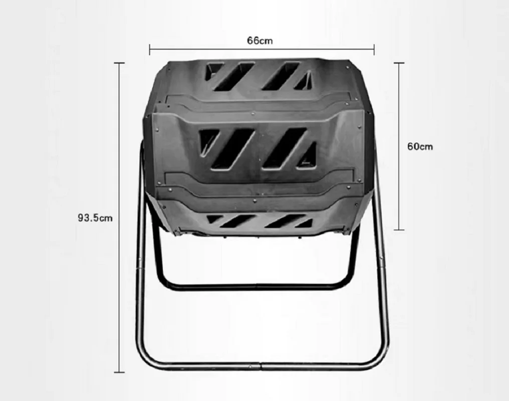 Outdoor Garden Compost Tumbler Bin with Thermometer 160L Compost Bin Waste tumbling compost barrel Composter with Metal Stand