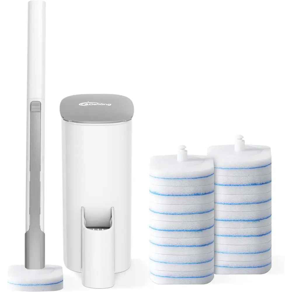 

Disposable Toilet Brush - Toilet Bowl Cleaner, Toilet Cleaning Supplies, Toilet Brush with Holder, 14 Reills or Deep Cleaning an