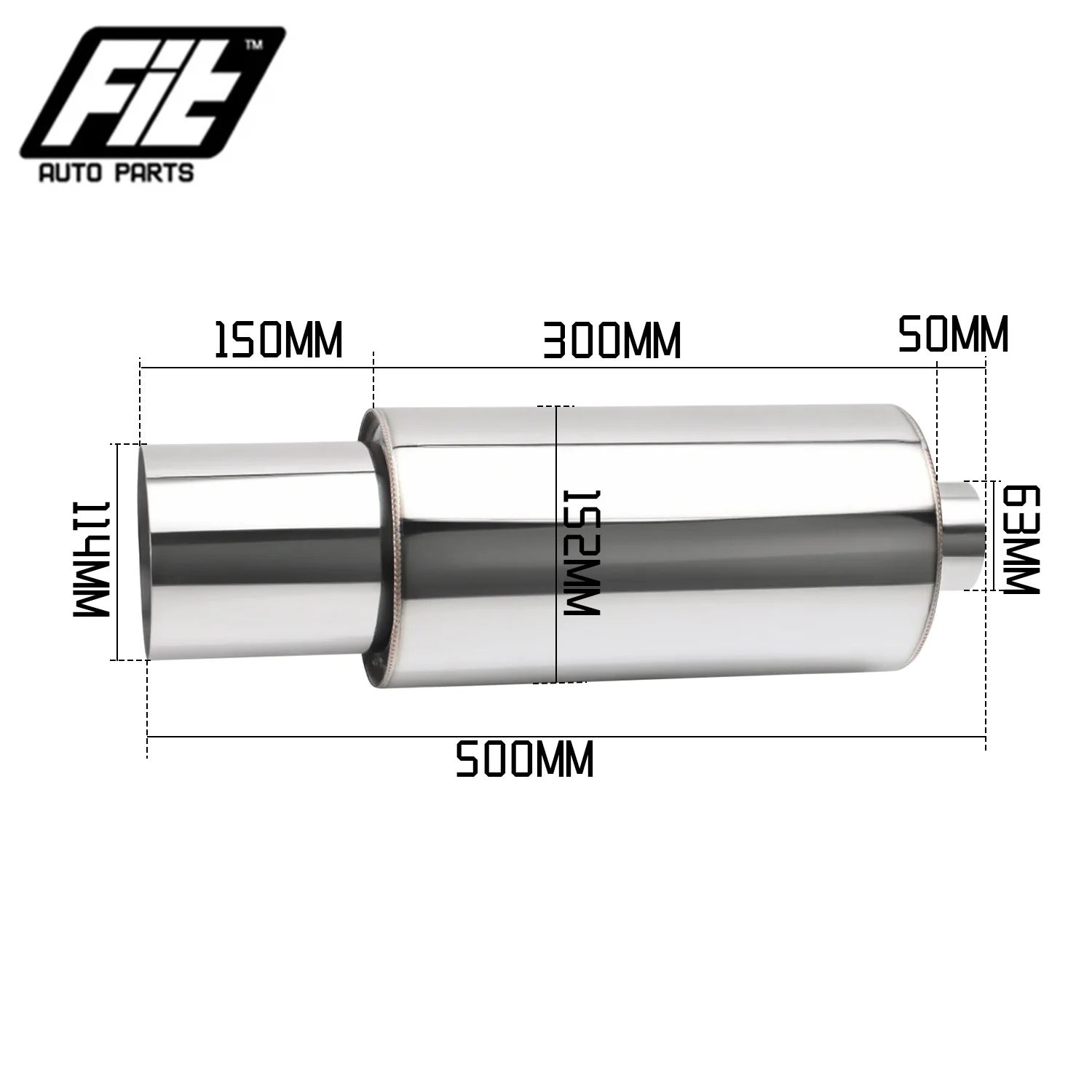 Stainless Steel Rear Muffler On The Car High Flow Racing Muffler Noisy Sound Exhaust Pipe