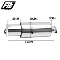 Stainless Steel Rear Muffler On The Car High Flow Racing Muffler Noisy Sound Exhaust Pipe