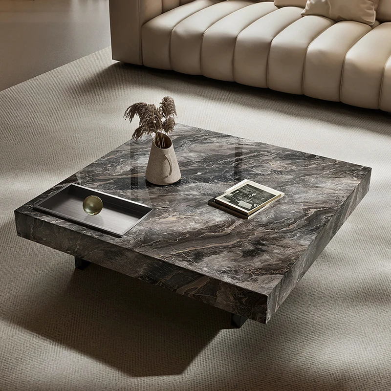 

Square Coffee Tea Table Modern Minimalist Internet Celebrity Table Luxury Italian Minimalist Living Room Designer Furniture