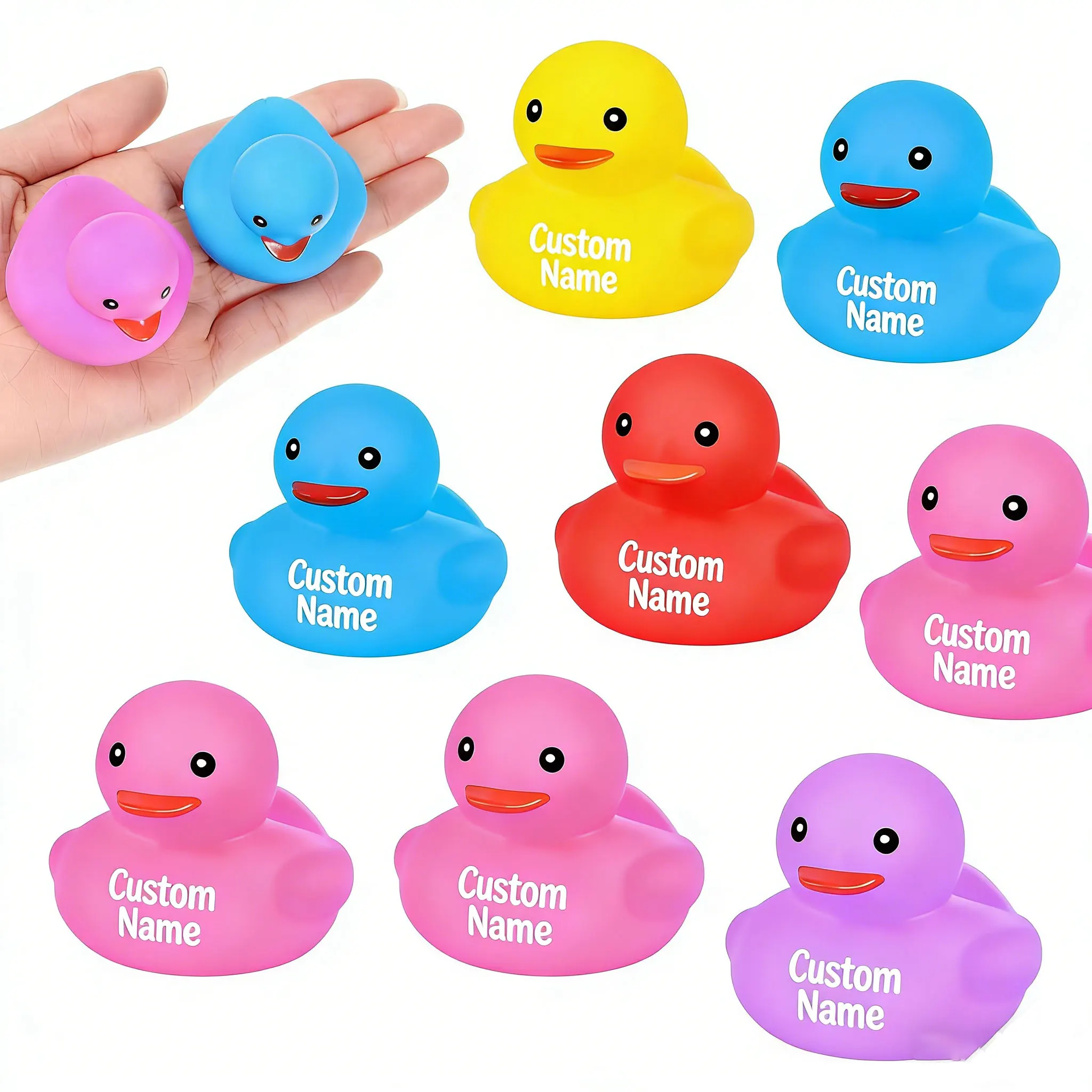 Gepersonaliseerde rubber eendjes met eigen tekst, voeg uw naam toe, gele eendjes, zwembadfeestje cadeautje, grappig verjaardagscadeau, badspeelgoed, cadeaus