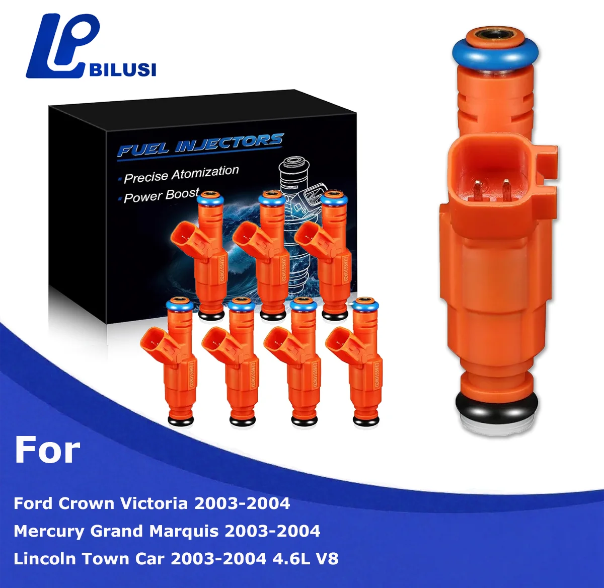 

Bilusi 0280155917 Fuel Injectors For Ford Crown Victoria For Mercury Grand Marquis For Lincoln Town Car 2003-2004 4.6L V8