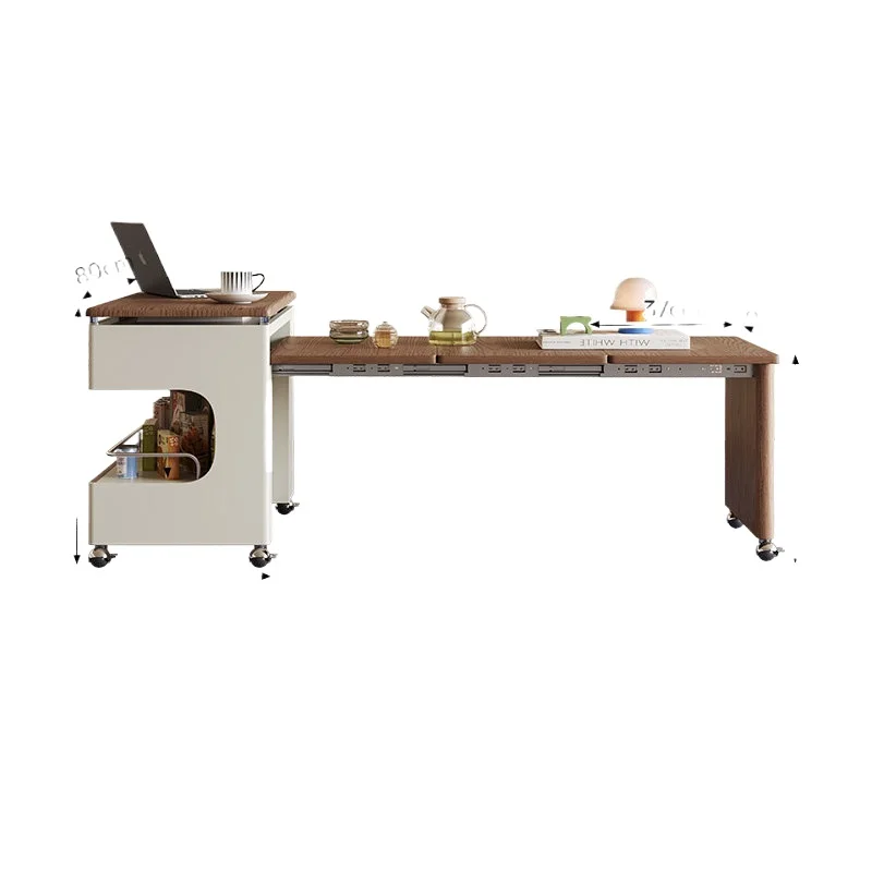 

CX mobile retractable solid wood coffee table foldable lifting small apartment cart