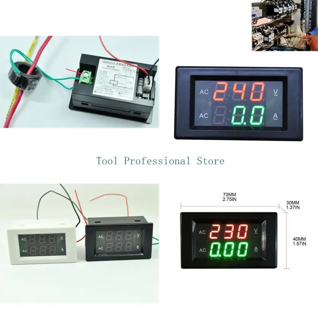 57QF Máy đo kỹ thuật số Voltmeter AMMETER LED màn hình điện áp dòng điện D