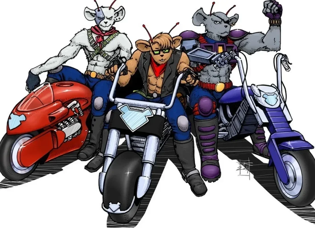 Original Nacelle Biker Mice From Mars Throttle Modo Vinnie Action Figure Anime Figures Model Doll Toy Gifts In Stock