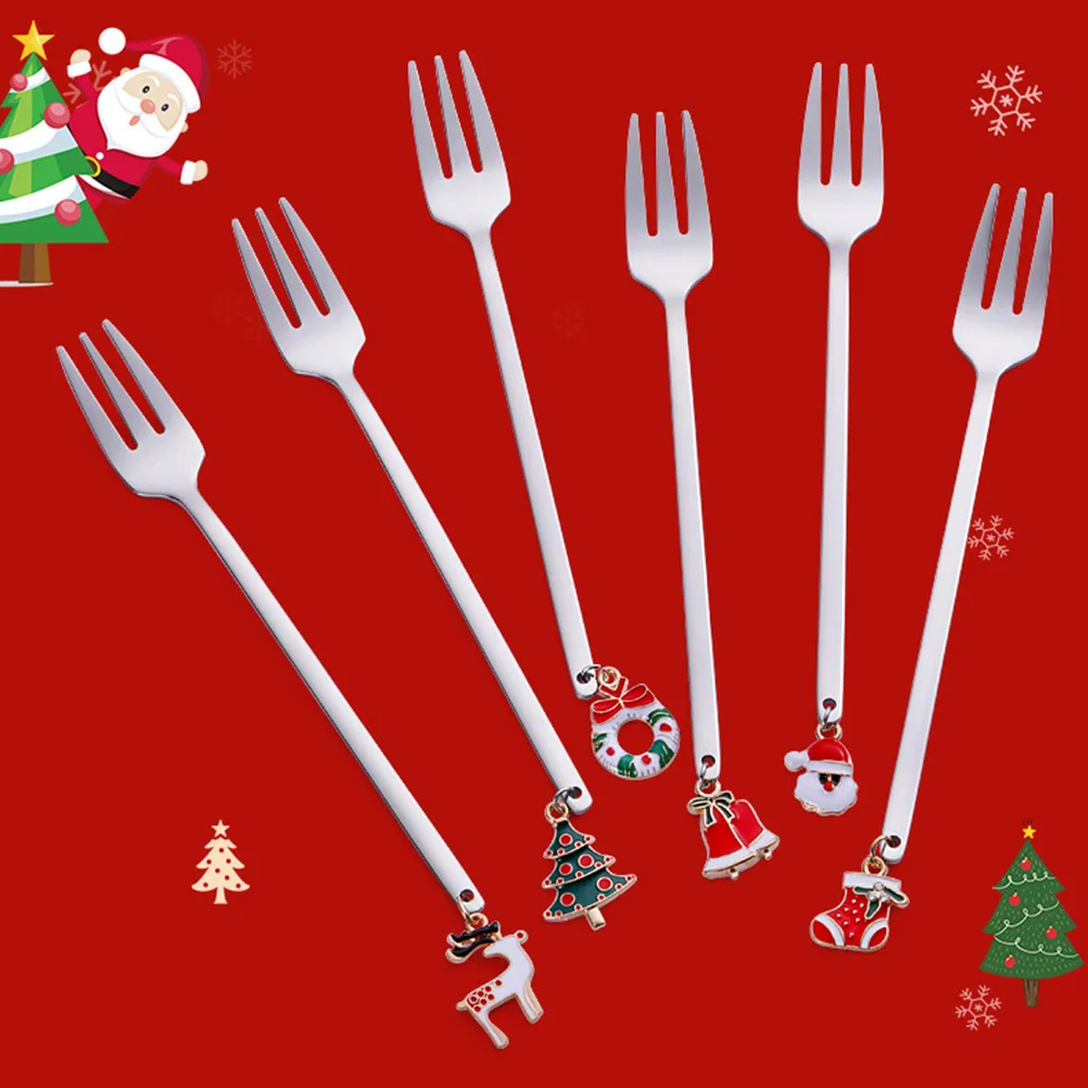 

1Set Coffee Spoon Ice Cream Forks Set High Quality Christmas Pattern Practical Table Decor Kitchen Utensils