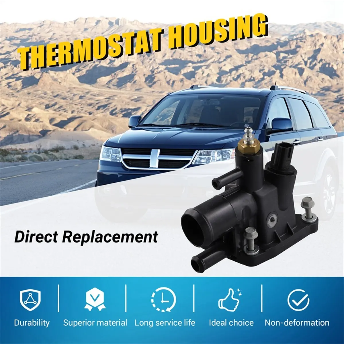 #49A (Black)Car Radiator Water Pipe Seat Thermostat Housing Auto Parts,Automotive Parts & Accessories