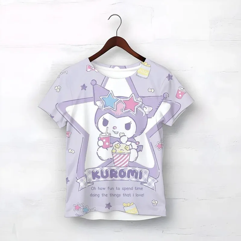 مرحبا كيتي وصديق الكرتون المطبوعة تي شيرت الصيف ملابس الأطفال س الرقبة 2 إلى 8 سنوات الاطفال الحيوان الفتيان قصيرة الأكمام بلايز