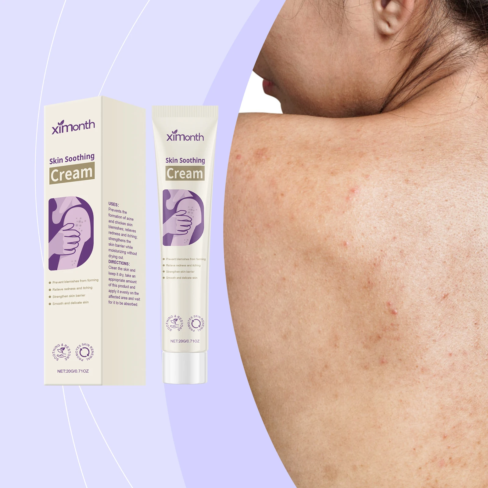 Skin Care Cream - Herbal, Cooling, Smoothing, Soothing and Hydrating for Acne Care and Tender Skin Maintenance