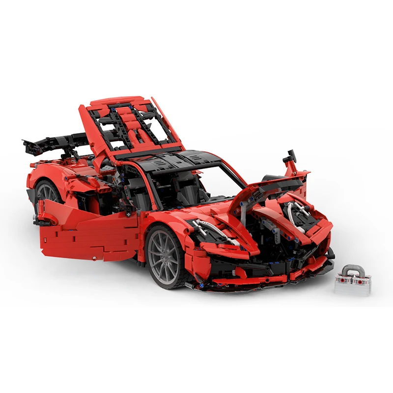 MOC-216686 novo zr1 roadster veículo de corrida vermelho 42172 coupe modelo blocos de construção tijolos quebra-cabeça crianças brinquedos diy presentes natal menino