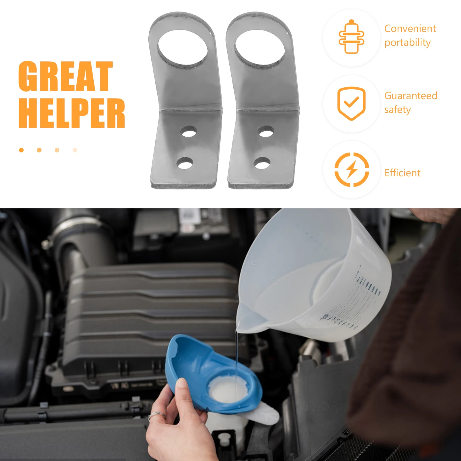 

1 Set Bolt-On Metal Radiator Bracket Kit Sturdy Durable Mounting Support For Car Modification Universal Fit Enhanced Cooling