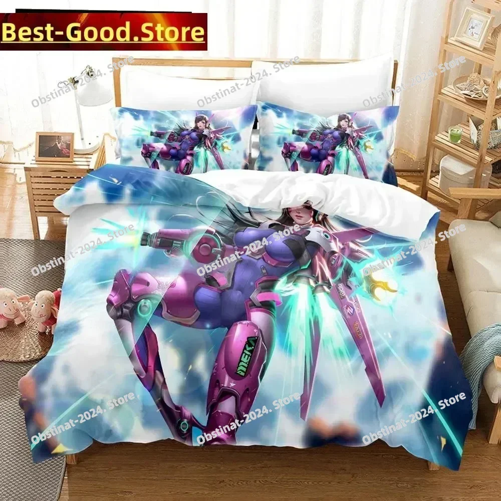 3D Anime Sexy Girls Overwatch Bedding Set Printed Bed Set With Pillowcase Duvet Cover Soft Single Double Queen Super King Size