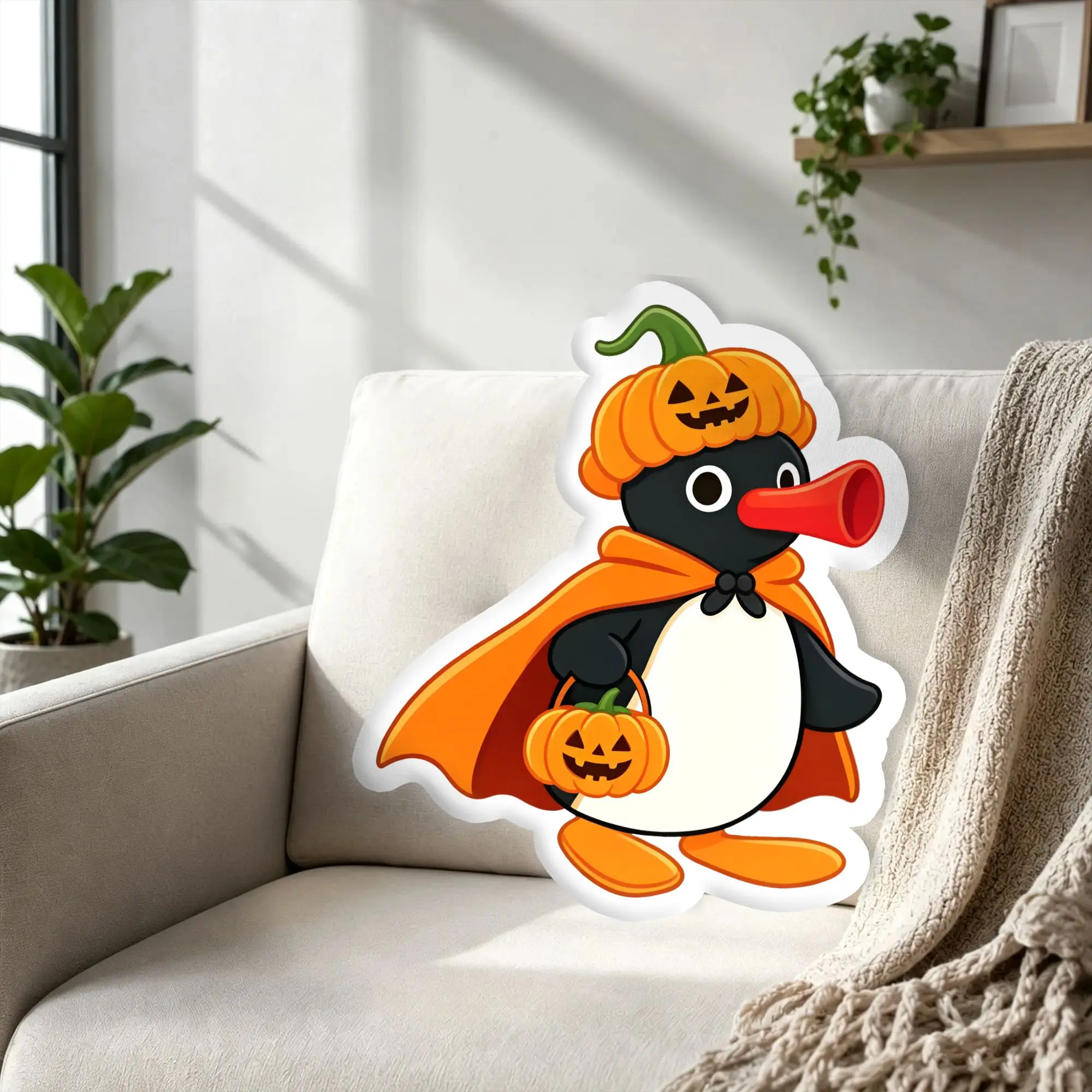 Personalized Photo P-Pingus Throw Pillow Modern Swiss Children's Clay Animation Stuffed Pillow Home Decor