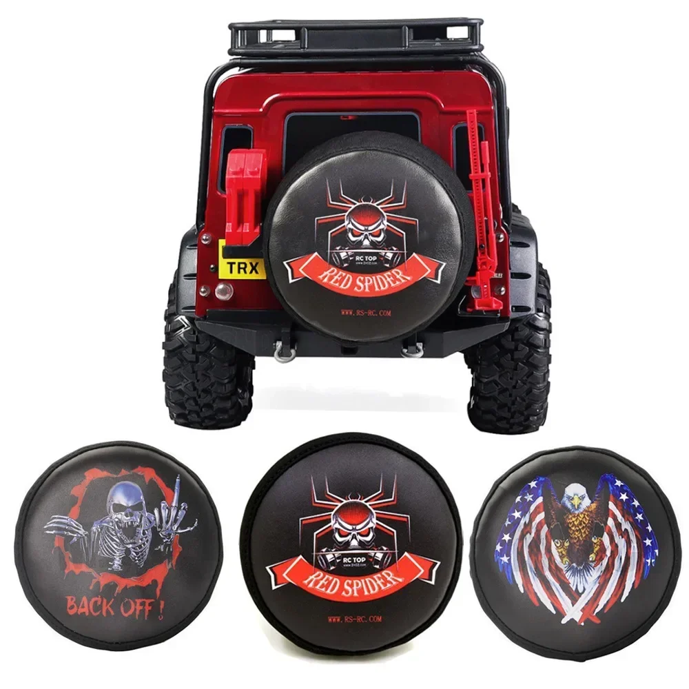 

1/10 RC Car Decoration PU Leather Spare Tire Cover for 1/10 RC Crawler Trxs TRX4 Axial SCX10 Wraith RC4WD D90 Tamiya CC01