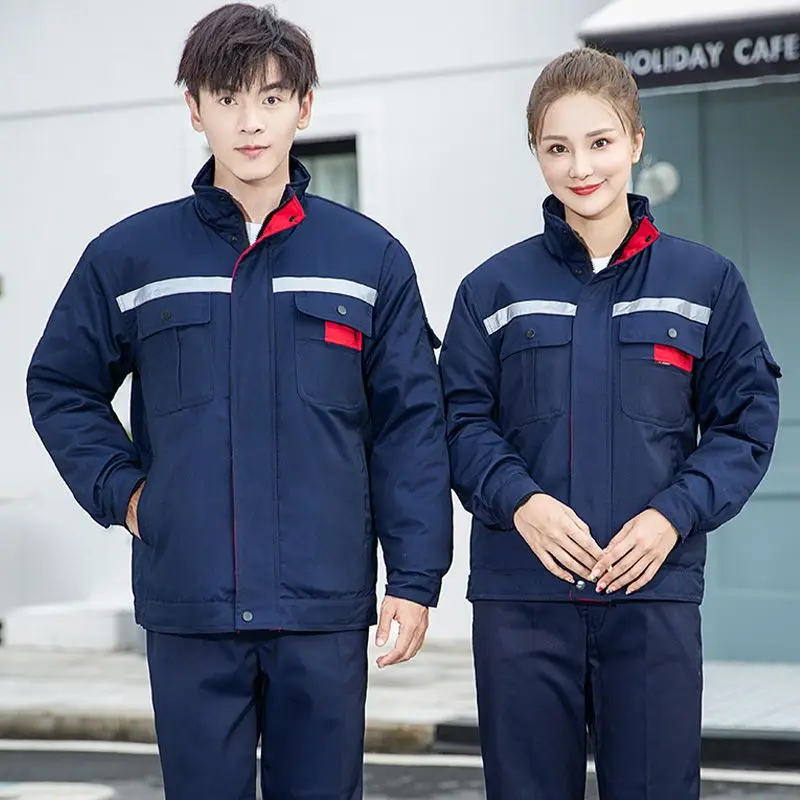 

Утепленная хлопковая рабочая куртка для мужчин, зимнее пальто со съемными элементами, спецодежда с длинными рукавами, стандартный крой, для повседневного использования