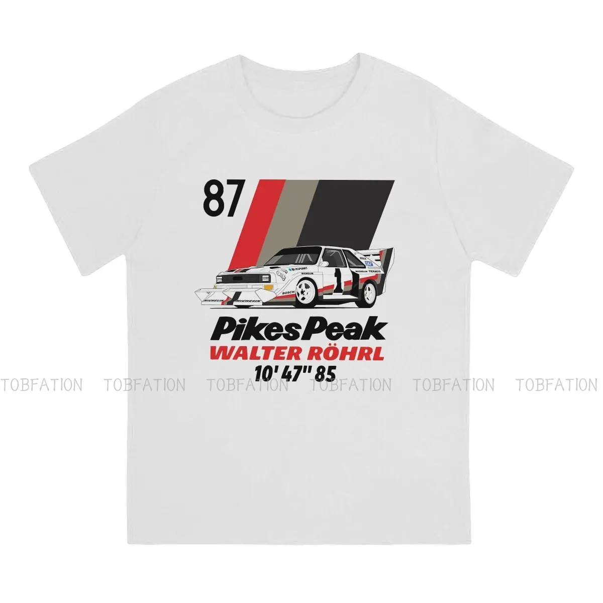 Gran Turismo Racing Game TShirt for Men Walter Rohrl Pikes Peak 87 Humor Summer Tee T Shirt High Quality New Design Loose