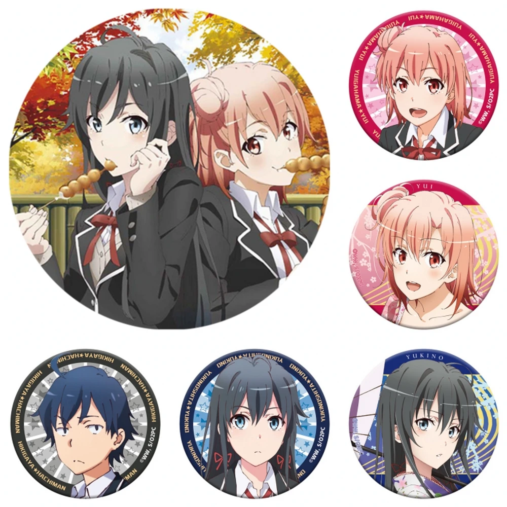 

58 мм аниме «Моя подростковая молодежная романтическая комедия неправильно, как я расширенная SNAFU», значок для косплея, значок, булавка, брошь из жести SPTE ﻿ Опора Gilf