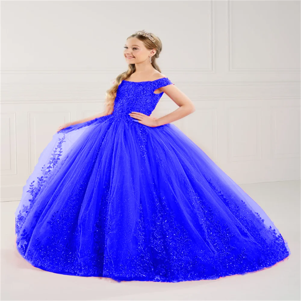 Lila Eleganz Blumen mädchen Kleid Aufkleber Erdnuss Tag Hochzeit Abschluss ball Party Erstkommunion Geburtstag benutzer definierte Prinzessin