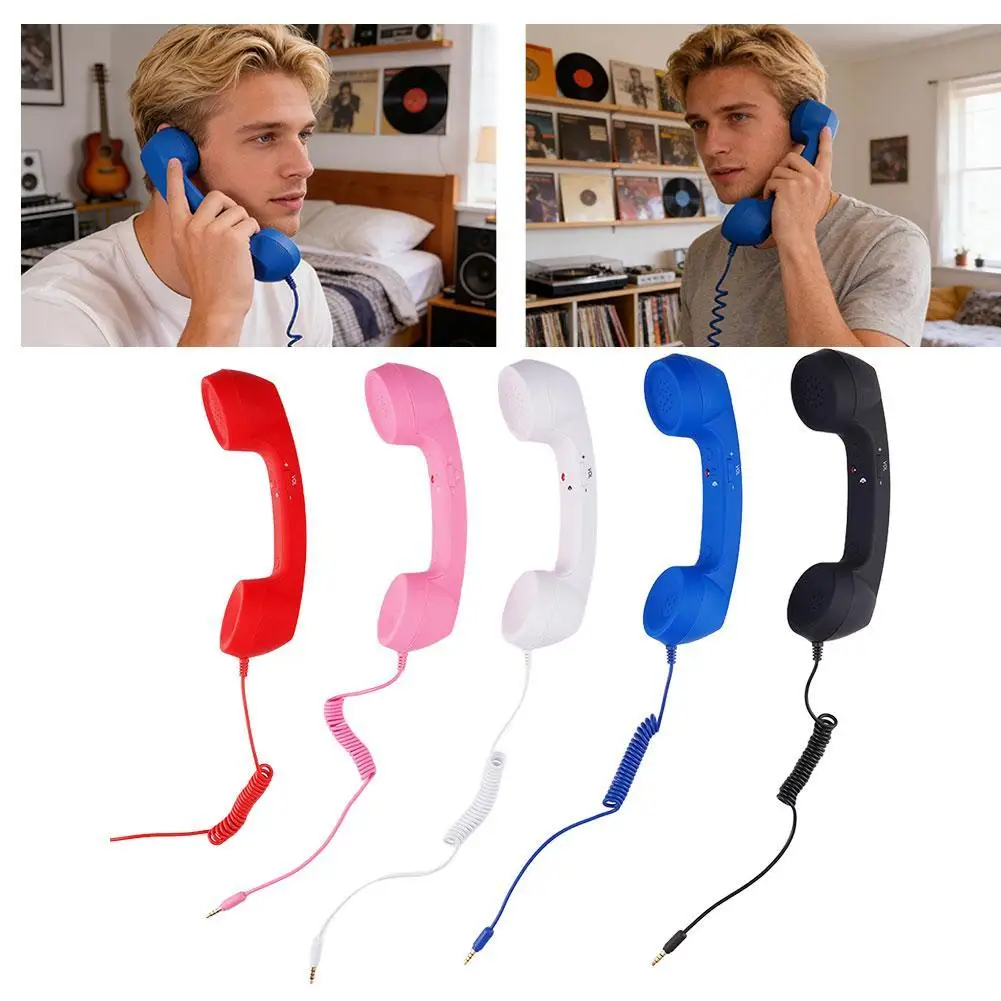 Retro-Style Typ-C Direktanschluss Handy-Ohrhörer Kopfhörer 3,5mm C-Port Headset für Vintage-Telefone – Detail 19