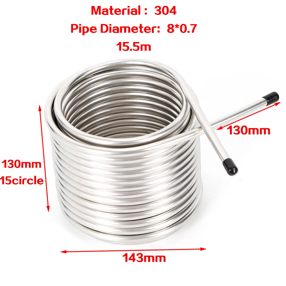 Beer Cooling Coil Pipe Immersion Wort Chiller Cooling Coil Pipe Stainless Steel for Home Brewing