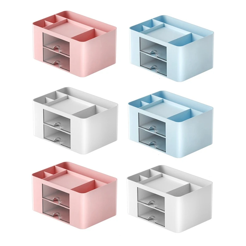 

2 шт., розовый + белый, простой прозрачный ящик для хранения ящиков, детские студенческие офисные настольные украшения, держатель для ручек, прочный, простой в использовании