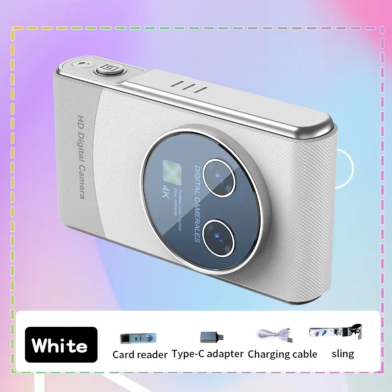 Fotocamera digitale 4K HD Fotocamere ricaricabili Fotocamera con messa a fuoco automatica Video Vlogging 18x Schermo da 3 pollici Fotocamera selfie da viaggio portatile