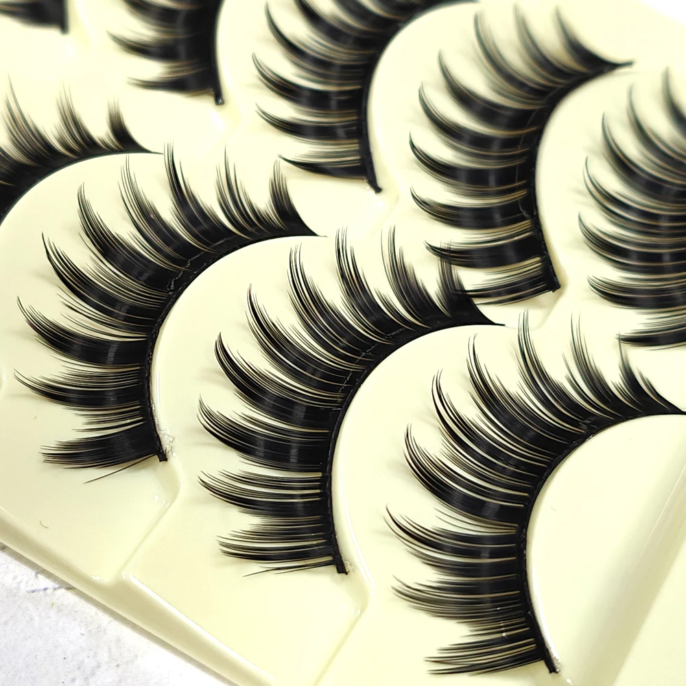 ICYCHEER Thick 5 Pairs Makeup Natural False Eyelashes Eye Lash Long Black Handmade Soft