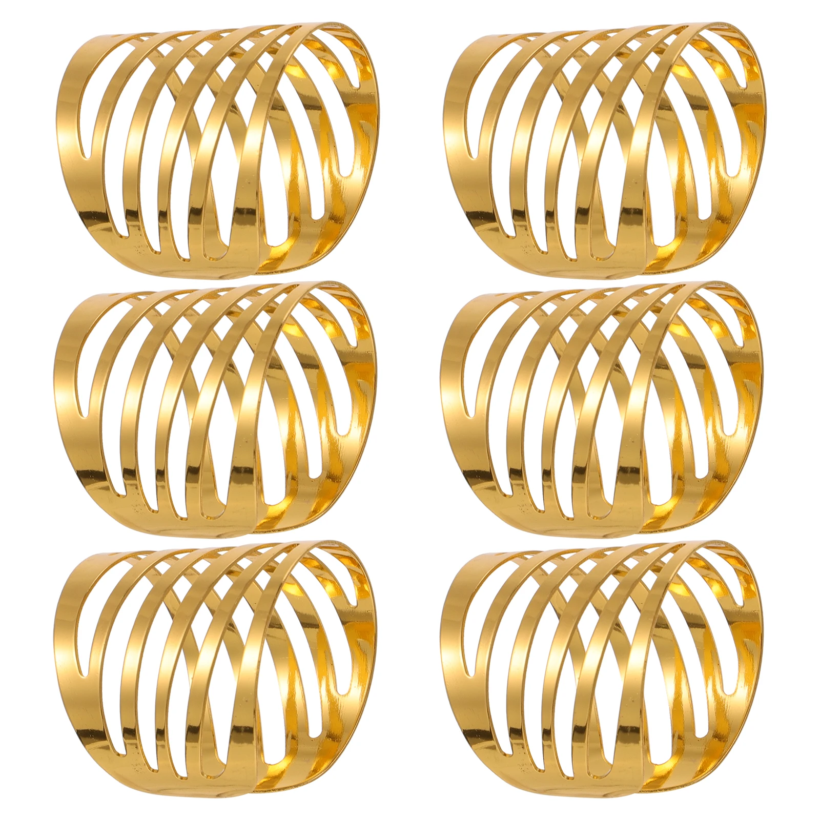 

6 Pcs Napkin Buckle Glossy Metal Alloy Simple Holder Decoration Banquet Ring Silver Gold Western Restaurant Napkin