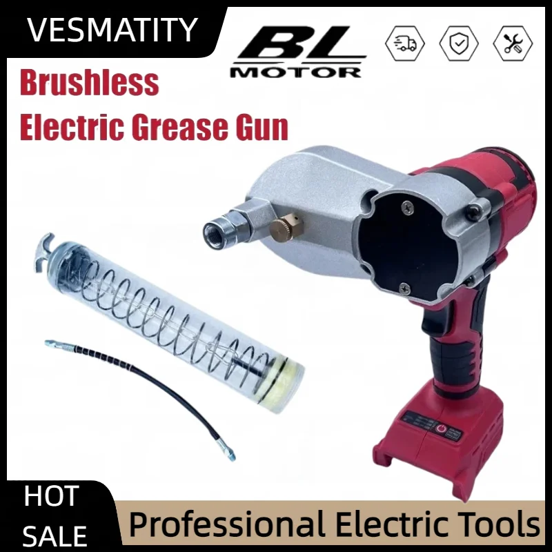 High pressure cordless grease gun electric oil injector lightweight tool machinery lubrication for Milwaukee battery