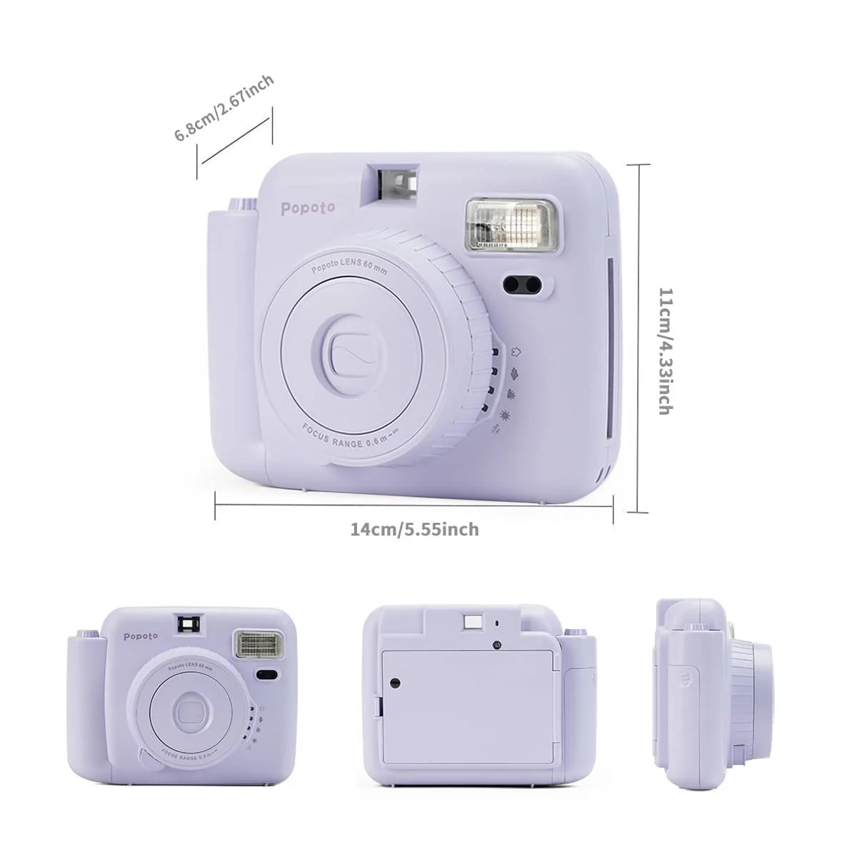 Purple Camera Gift Bundle Take Take Color Photo In A Minute Same As Mini11/12, With Films, Battery, Photo Album And Other Access