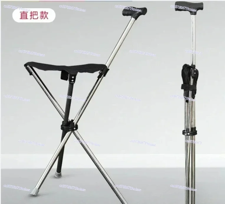 New Foldable Walking  High Quality Aluminum Alloy Cane Stick with Seat Adjustable Elderly Crutch Chair with Stool