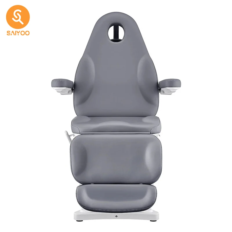 

Grey Electric Massage Bed with LED Lights and Soft Leather for Beauty Tattoo Rooms