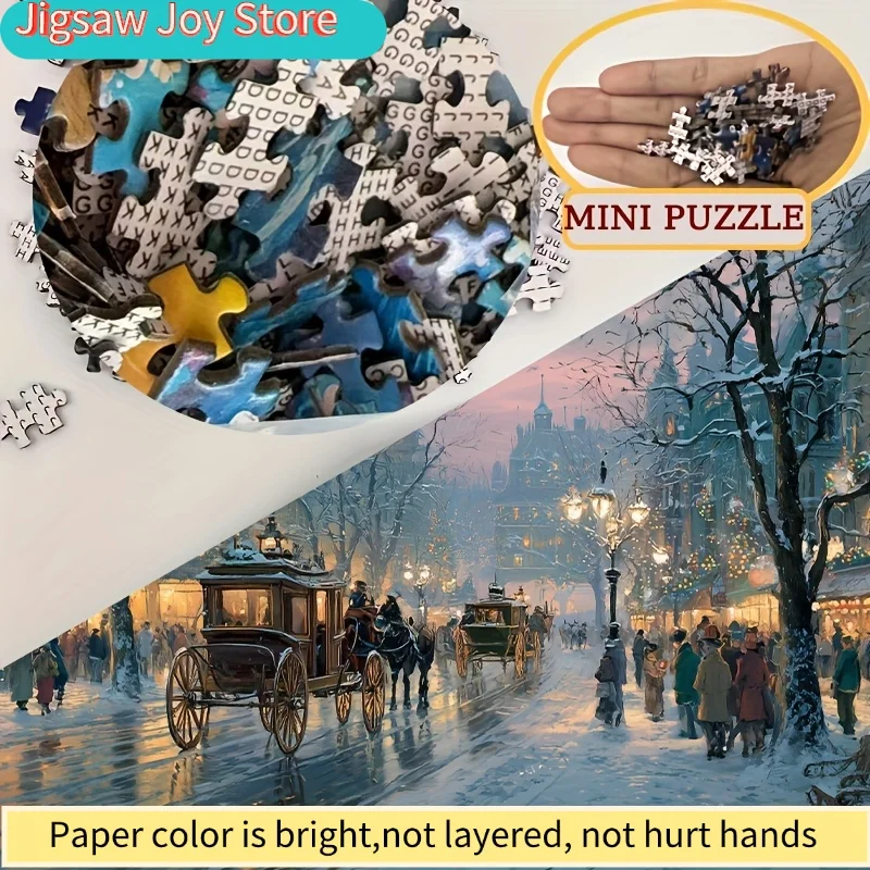 1박스() 성인용 빅토리아 스타일 크리스마스 퍼즐, 파티 게임 및 활동에 적합 - 우아한 혼합 색상 모자이크 디자인 1