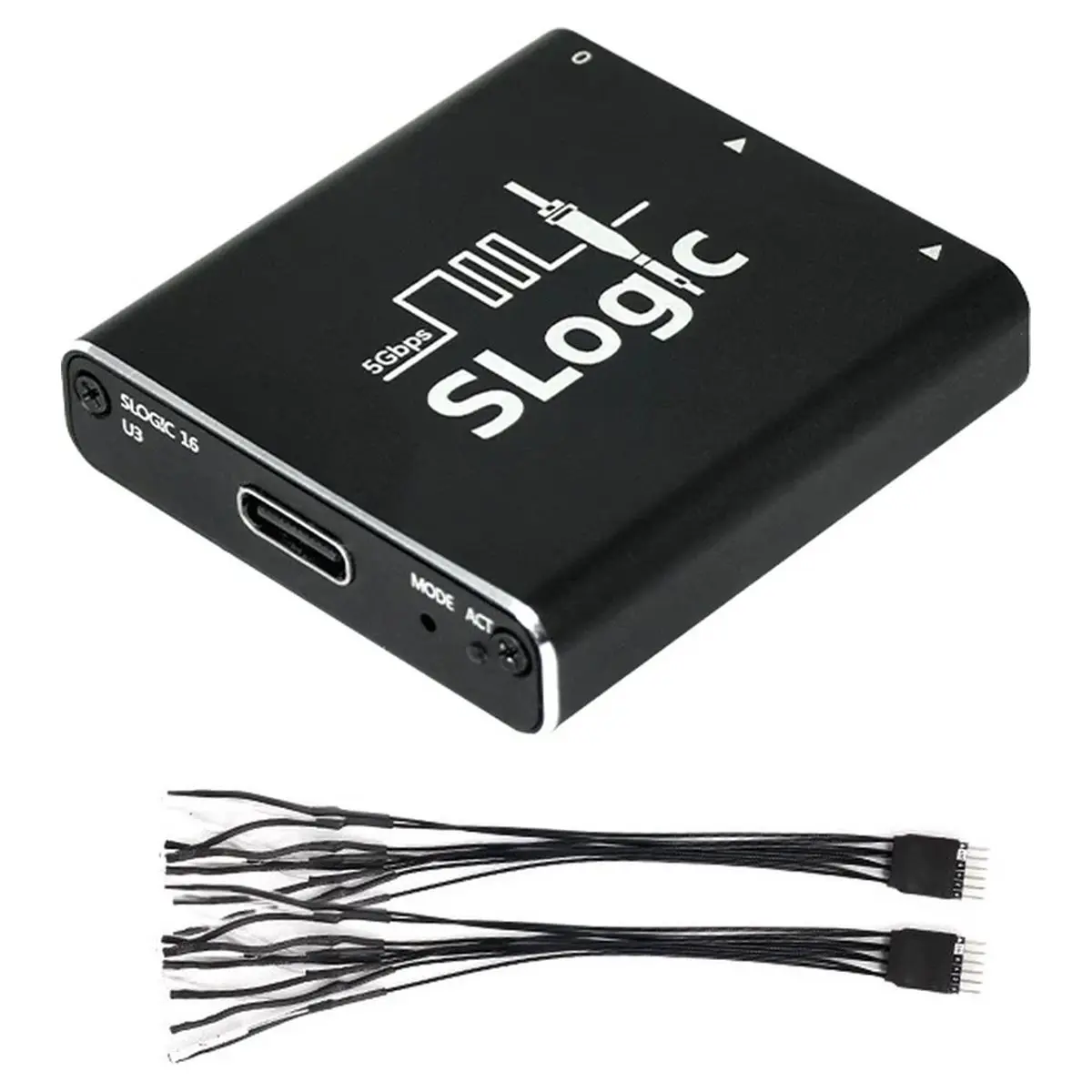 SLogic16U3 Super-Speed Logic Analyzer 16CH 800M Adjustable Threshold for WIN Linux Samplerate 5Gbps USB3