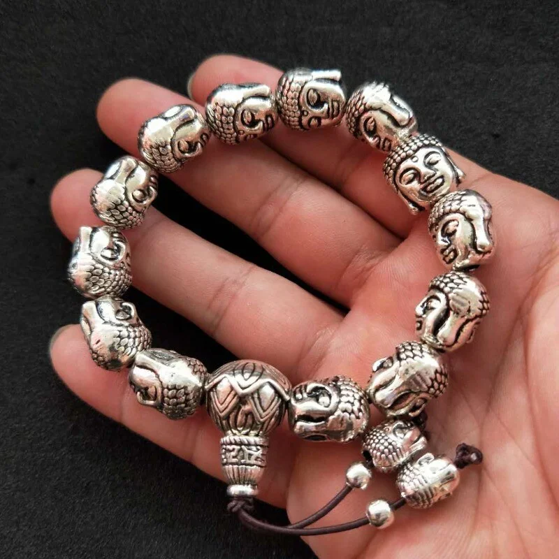 bracelet-tibetain-en-argent-joli-bracelet-elastique-tete-de-bouddha-luy