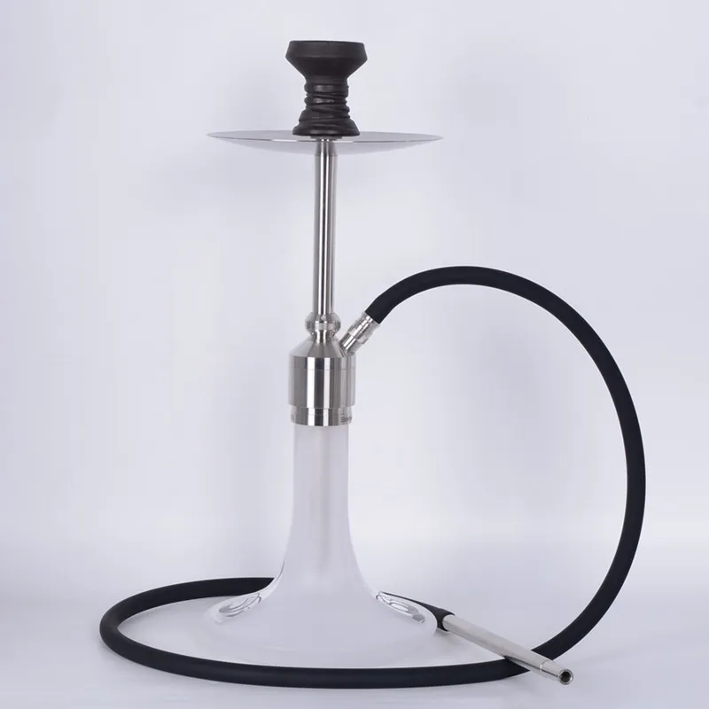 

Stainless Steel Large Hookah Single Tube Silicone Glass Pot Large Smoke Chicha Black White Narguile Complete Shisha Pipe Hookah