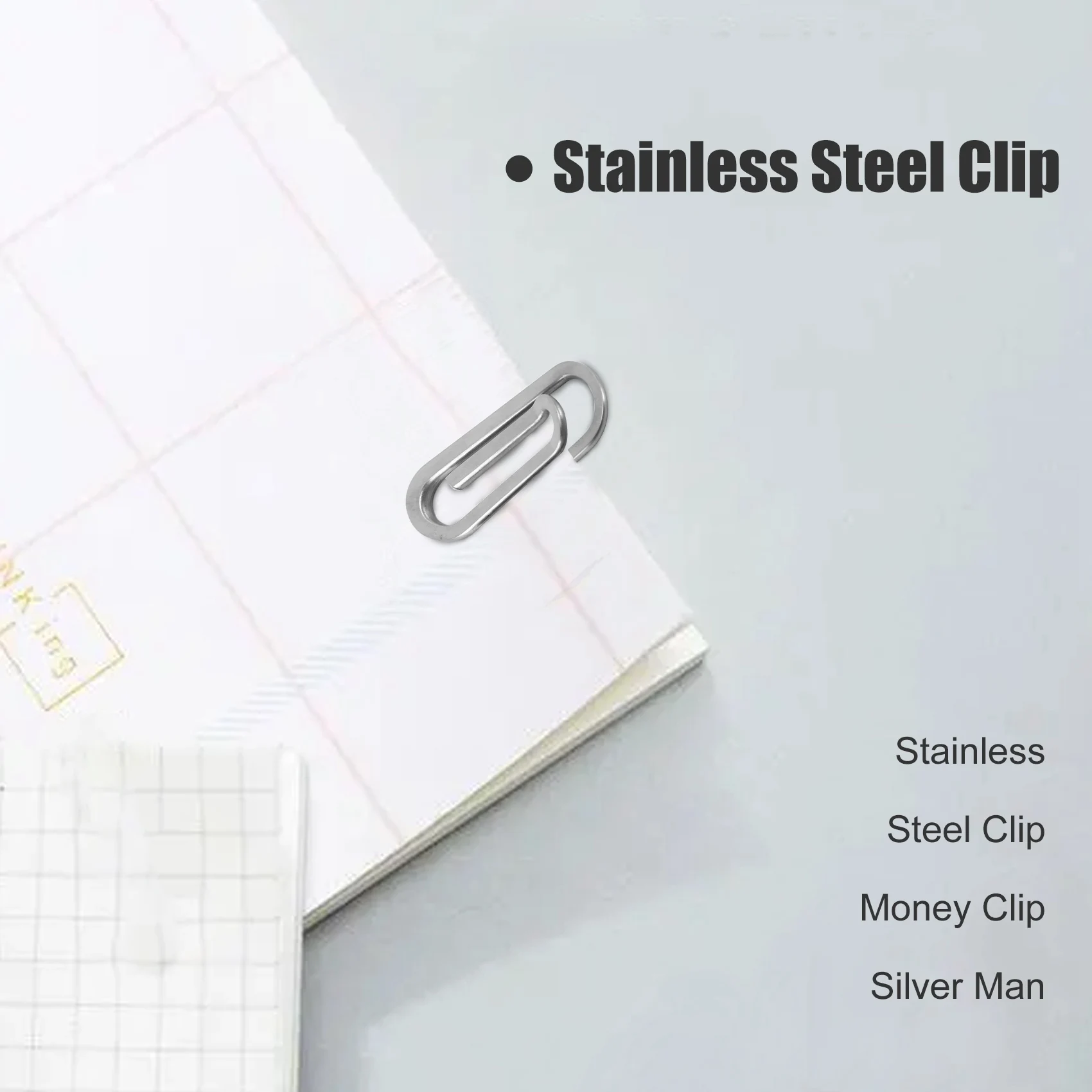 Clipe de aço inoxidável Clipe de dinheiro Homem prateado