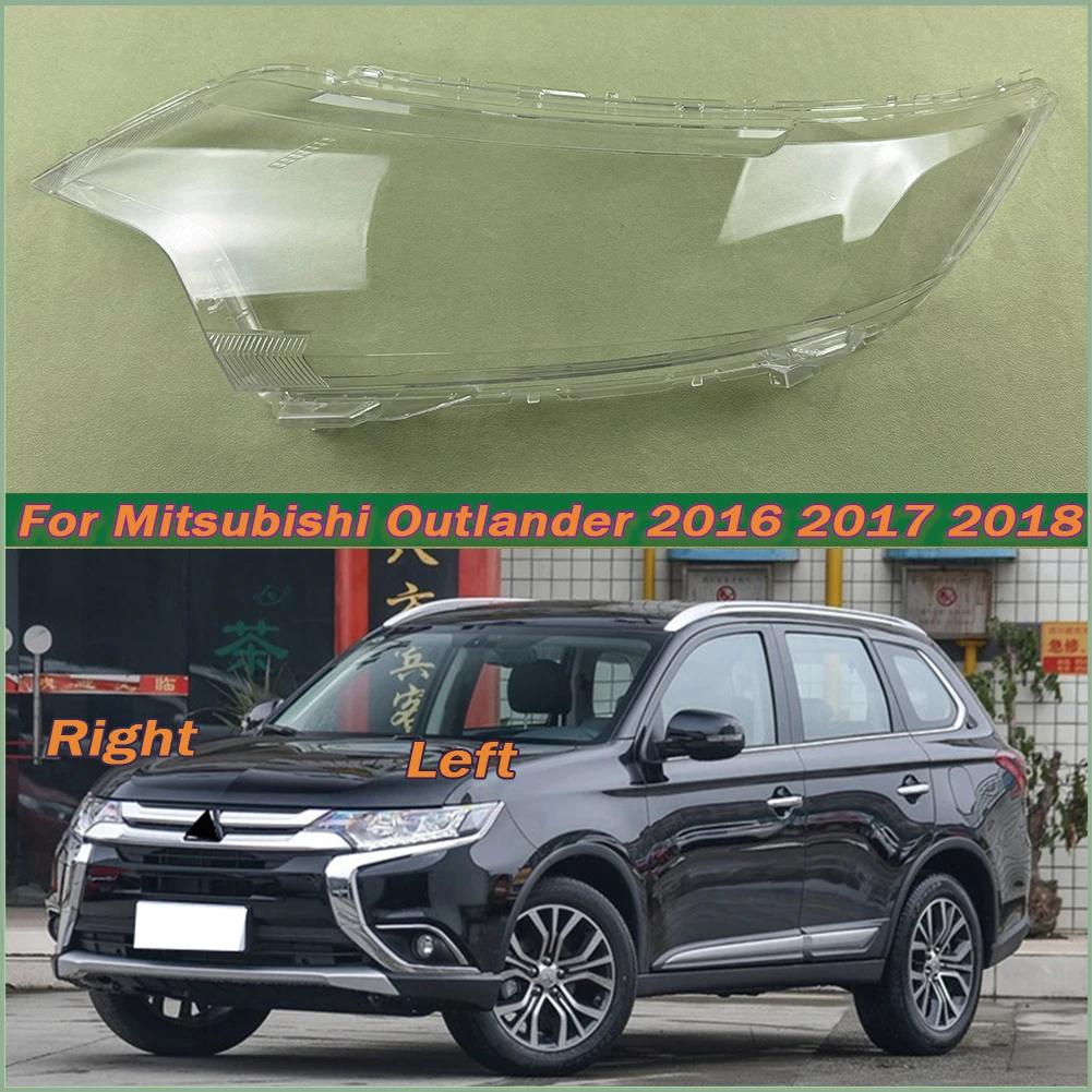 

For Mitsubishi Outlander 2016 2017 2018 Headlights Cover Transparent Headlamp Shell Lens Replace Original Lampshade Plexiglass