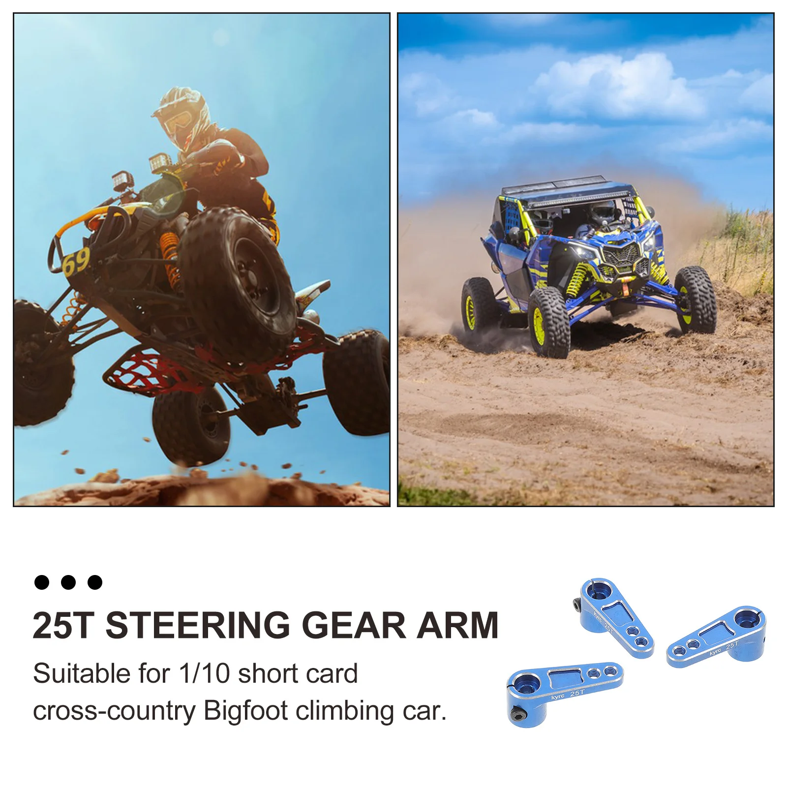 3Pcs Rc Car Arm Metal Steering Rod Replacement for 110 Scale Off Road Truck Durable Rc Airplane Repair Accessory