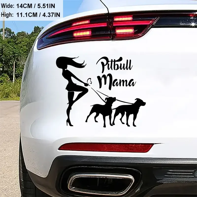 Pitbull Mama Lady Pit Bull Dog Car Sticker para portátil, botella de agua, coche, camión, motocicleta, vehículo, pintura, ventana, taza de pared, caja de herramientas Gu