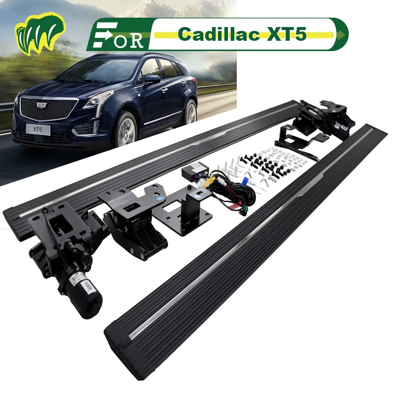 

1 Pair For Cadillac XT5 22 23 2016-2024 SUV Truck Electric intelligence Running Boards Bar Pedals Side Step Bars with LED Lights