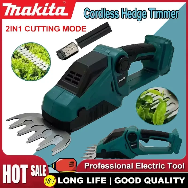 

Makita Cordless Electric 2-in-1 Hedge Trimmer And Shrub Shaper Rechargeable Handheld Pruning Landscaping Garden Tool