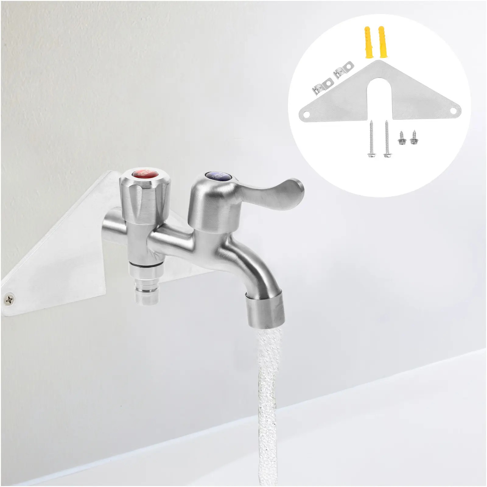 

1Set Rv Faucet Mounting Support Plate Easy Install Wall Mounted Clamp for Motorhome Camper Sink Faucet Fixture Bracket