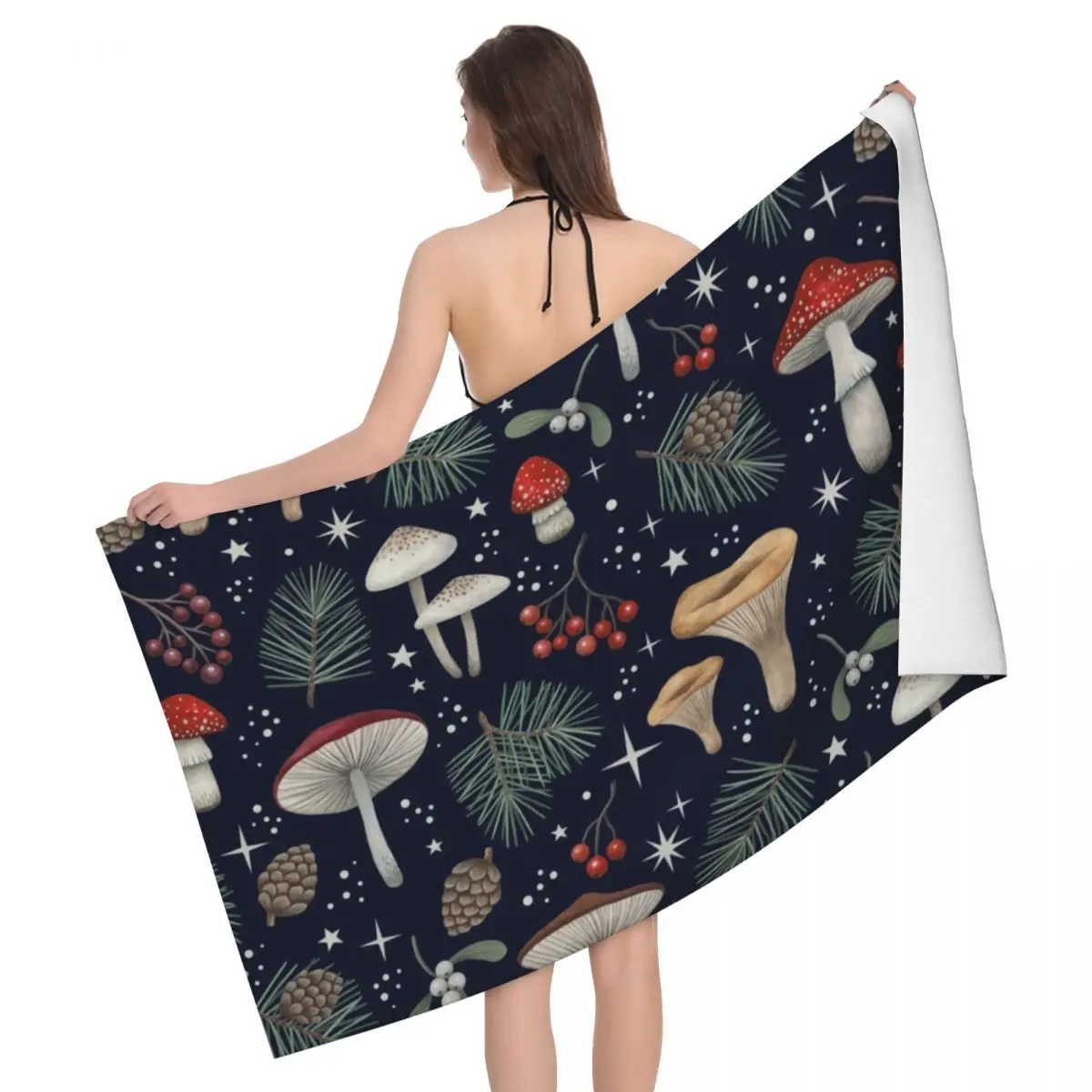 

Winter Forest Beach Towel Quick Dry Psychedelic Magic Soft Linen Microfiber Shower Sauna Towels