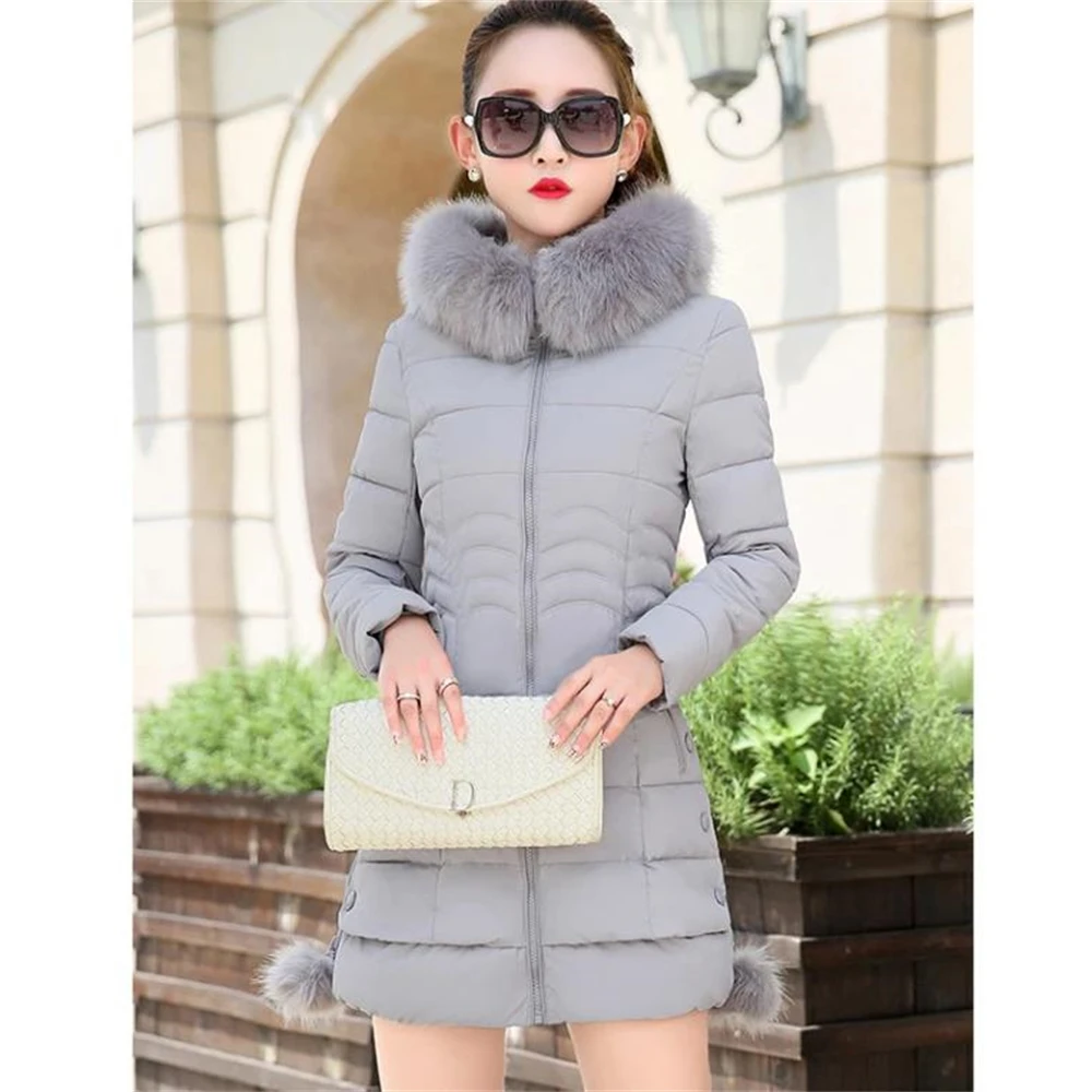 2024 Faux Fur Parkas Women Down Jacket Plus Size Womens Parkas Thicken Outerwear hooded Winter Coat Female Jacket Cotton padded