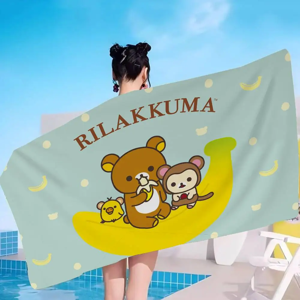 Character Rilakkuma Microfiber Beach Towel Absorbent Quick dry Soft Yoga Swimming Resort Mountain Climbing Towel