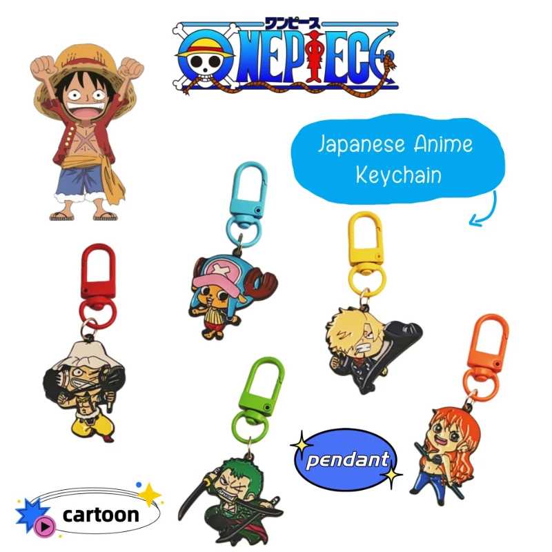 One Piece cartoon Japanese anime keychain Luffy Nami metal bag charm student accessory cartoon merchandise pendant accessory